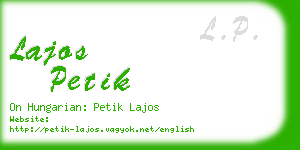 lajos petik business card